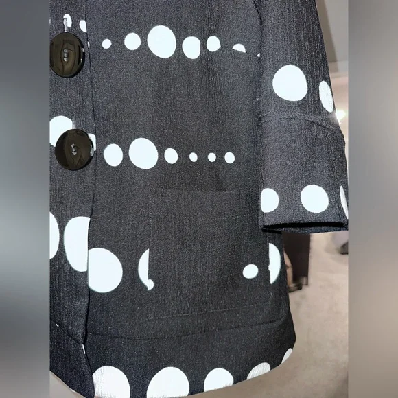 Black and White Polka Dot Women's Jacket - Picture 4 of 5
